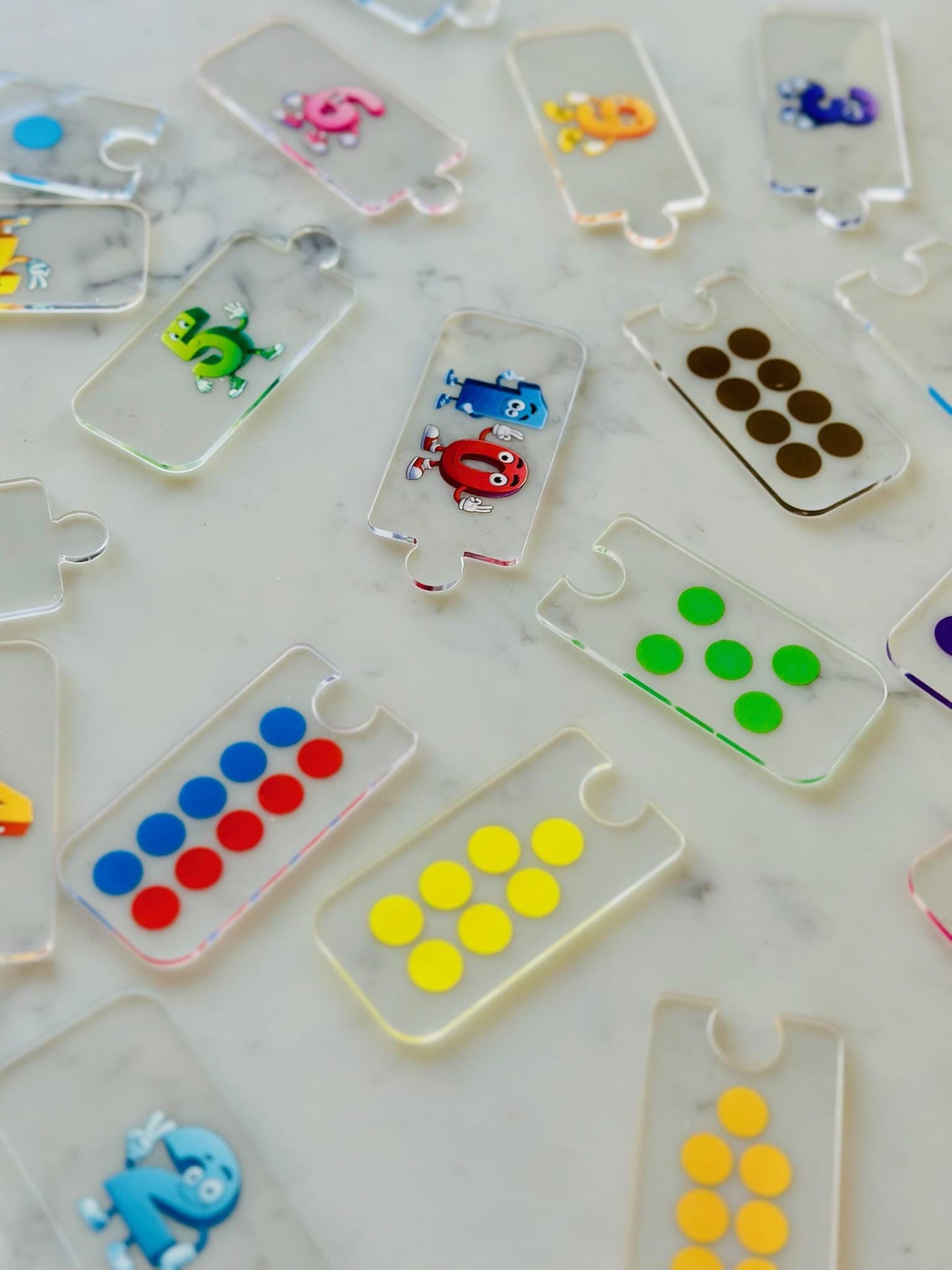 Montessori Counting Puzzle Set | Acrylic Number Matching Game | Color Dot Math Toy for Toddlers and Preschool Learning Gift