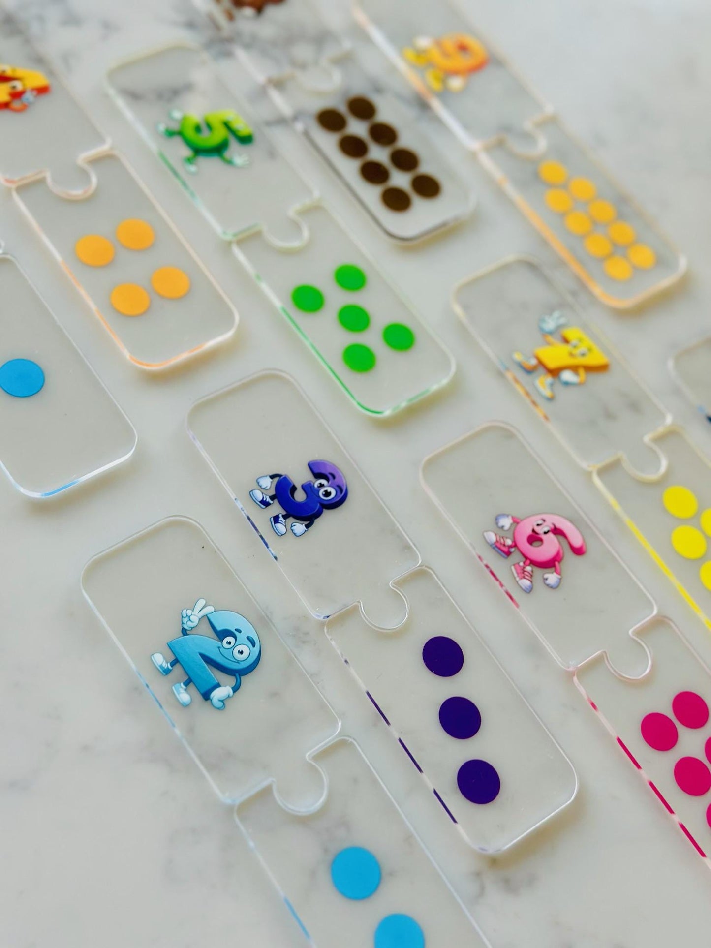 Montessori Counting Puzzle Set | Acrylic Number Matching Game | Color Dot Math Toy for Toddlers and Preschool Learning Gift