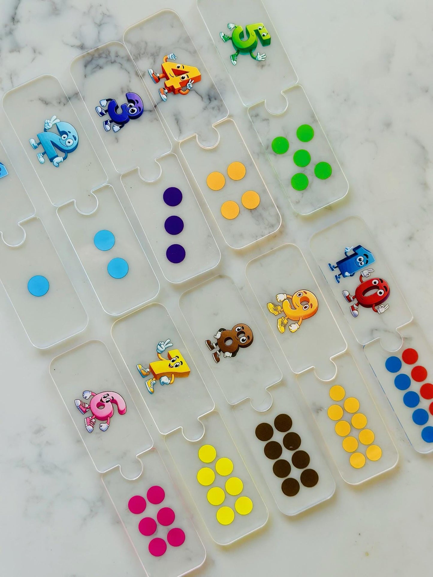 Montessori Counting Puzzle Set | Acrylic Number Matching Game | Color Dot Math Toy for Toddlers and Preschool Learning Gift
