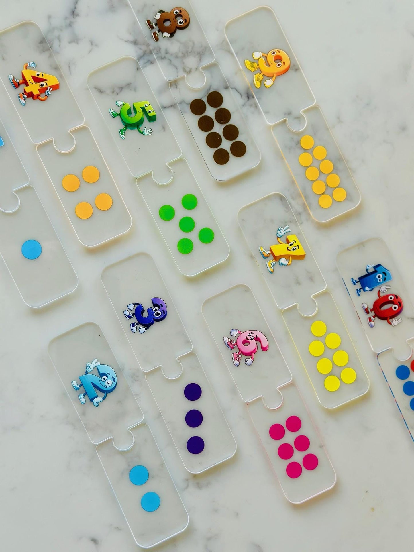 Montessori Counting Puzzle Set | Acrylic Number Matching Game | Color Dot Math Toy for Toddlers and Preschool Learning Gift