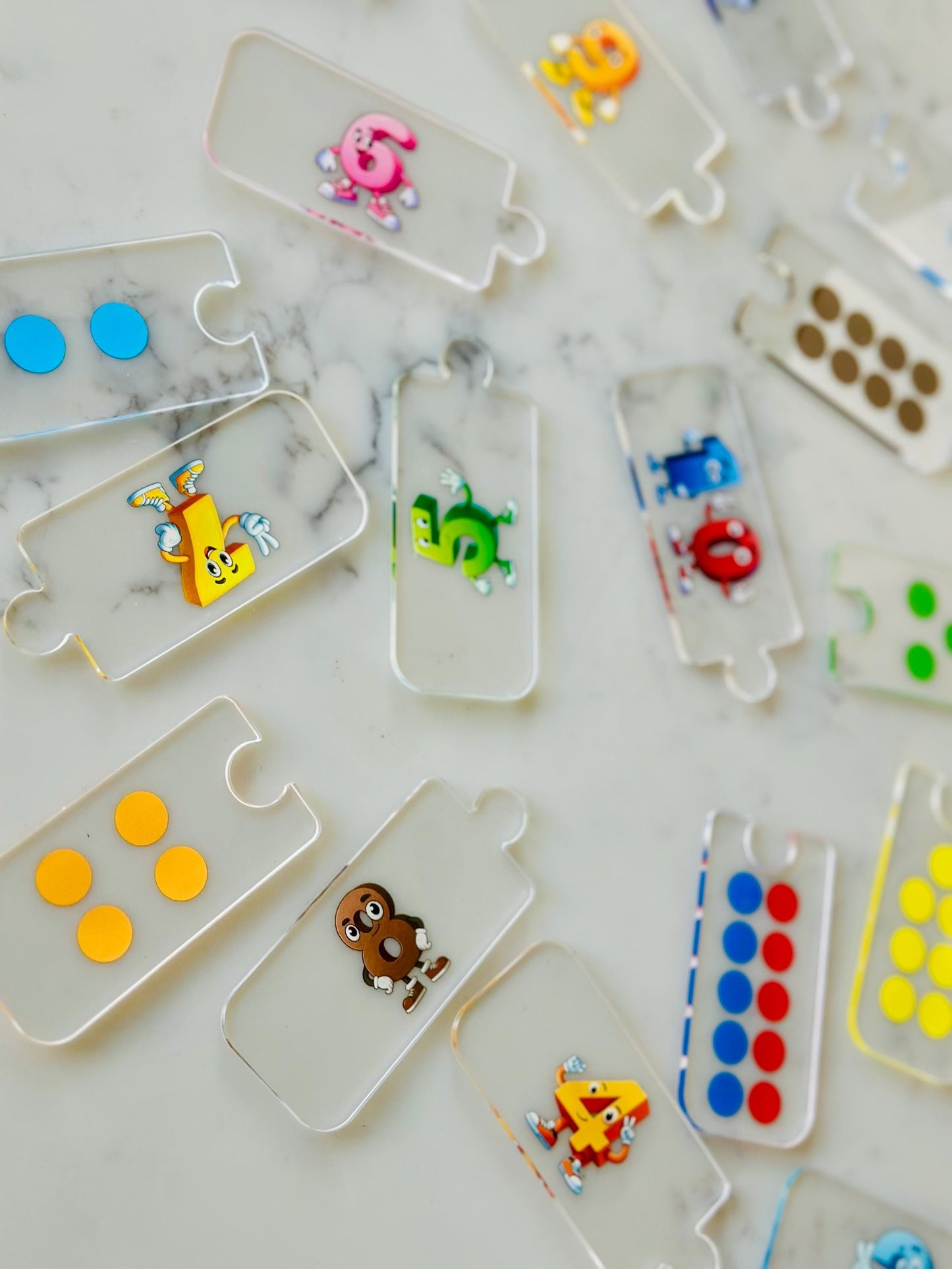 Montessori Counting Puzzle Set | Acrylic Number Matching Game | Color Dot Math Toy for Toddlers and Preschool Learning Gift