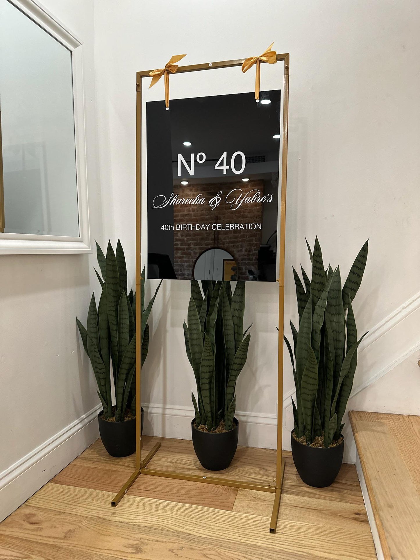 Custom Acrylic Welcome Sign with Gold Metal Stand | Personalized Event Sign | Wedding, Birthday & Party Display | Elegant Acrylic Sign Decor
