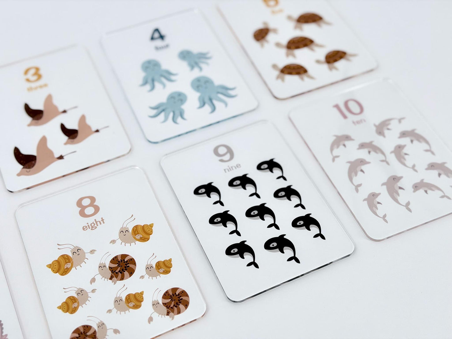 Montessori Number Flash Cards – Under the Sea Counting 1-20 (Toddler Learning Toy)