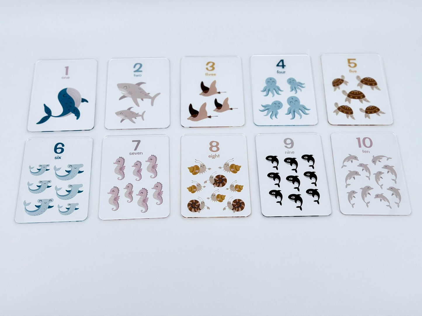 Montessori Number Flash Cards – Under the Sea Counting 1-20 (Toddler Learning Toy)