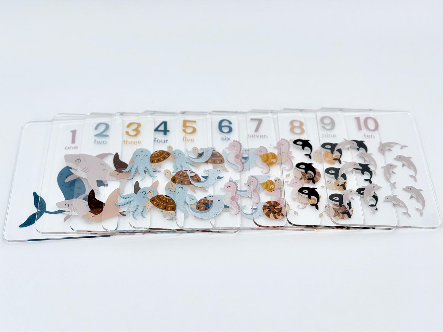 Montessori Number Flash Cards – Under the Sea Counting 1-20 (Toddler Learning Toy)