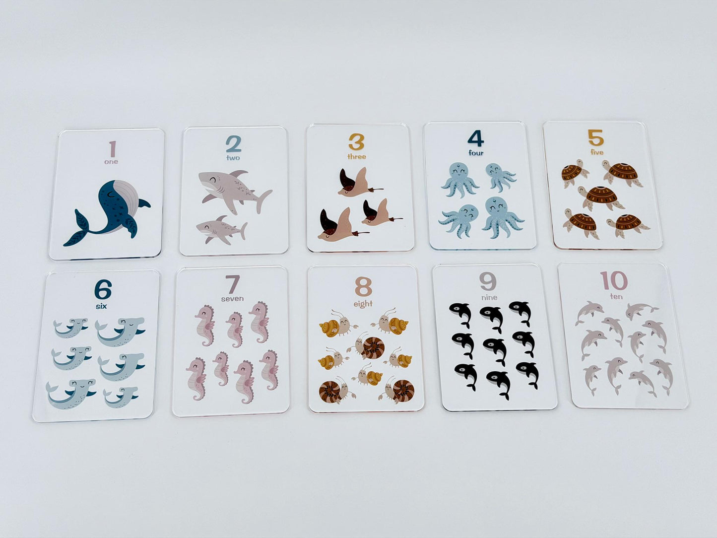 Montessori Number Flash Cards – Under the Sea Counting 1-20 (Toddler Learning Toy)