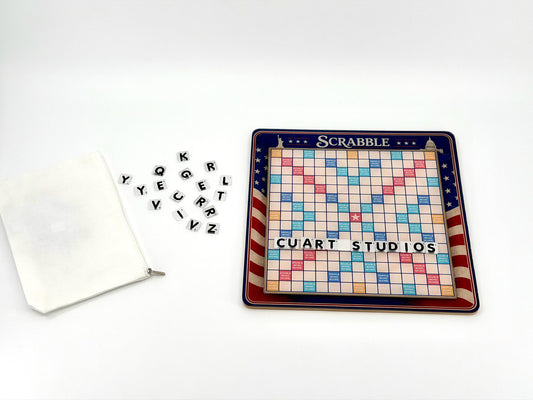 USA Themed Scrabble Inspired Board Game | Portable Family Game Night Set