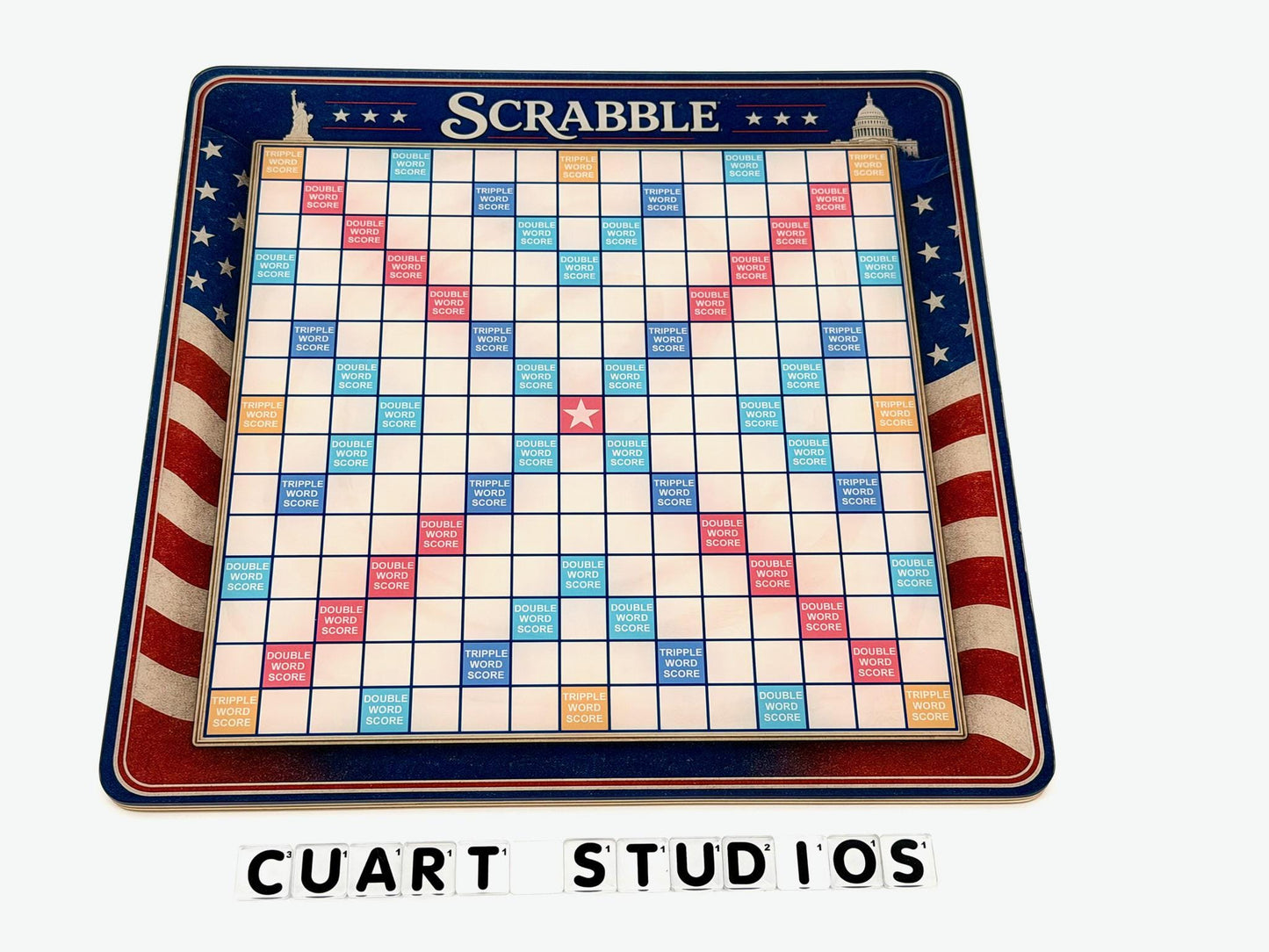 USA Themed Scrabble Inspired Board Game | Portable Family Game Night Set